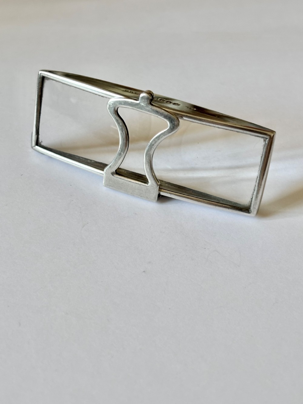 Antique Silver Folding Handheld Magnifying Glass London 1916 Thomas J Watson WWI View II