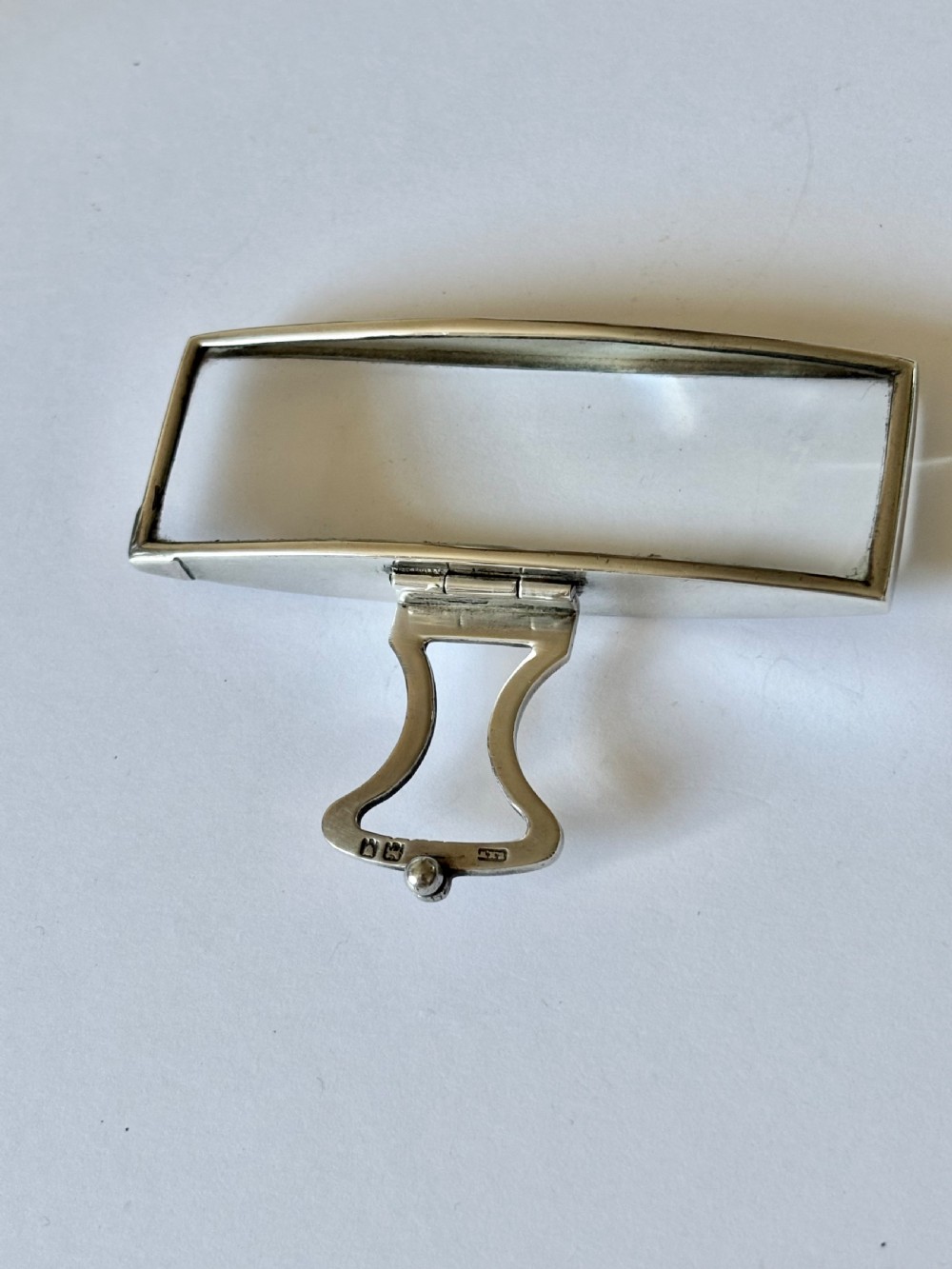 Antique Silver Folding Handheld Magnifying Glass London 1916 Thomas J Watson WWI View IX