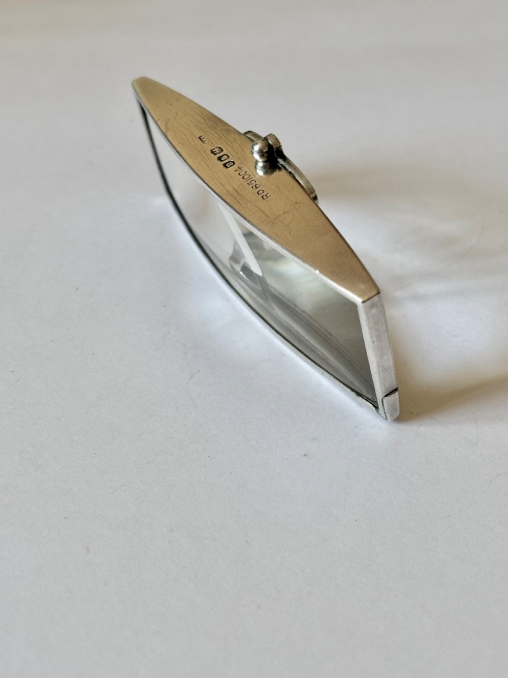 Antique Silver Folding Handheld Magnifying Glass London 1916 Thomas J Watson WWI View X