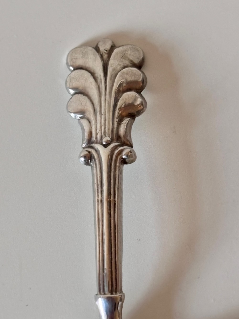 Antique Victorian Silver Caddy Spoon Hilliard & Thomason 1856 Scottish Thistle View VII