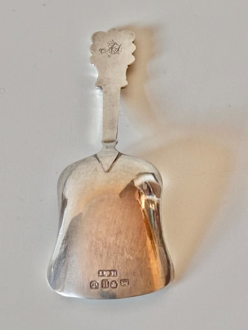 Antique Victorian Silver Caddy Spoon Hilliard & Thomason 1856 Scottish Thistle View VIII