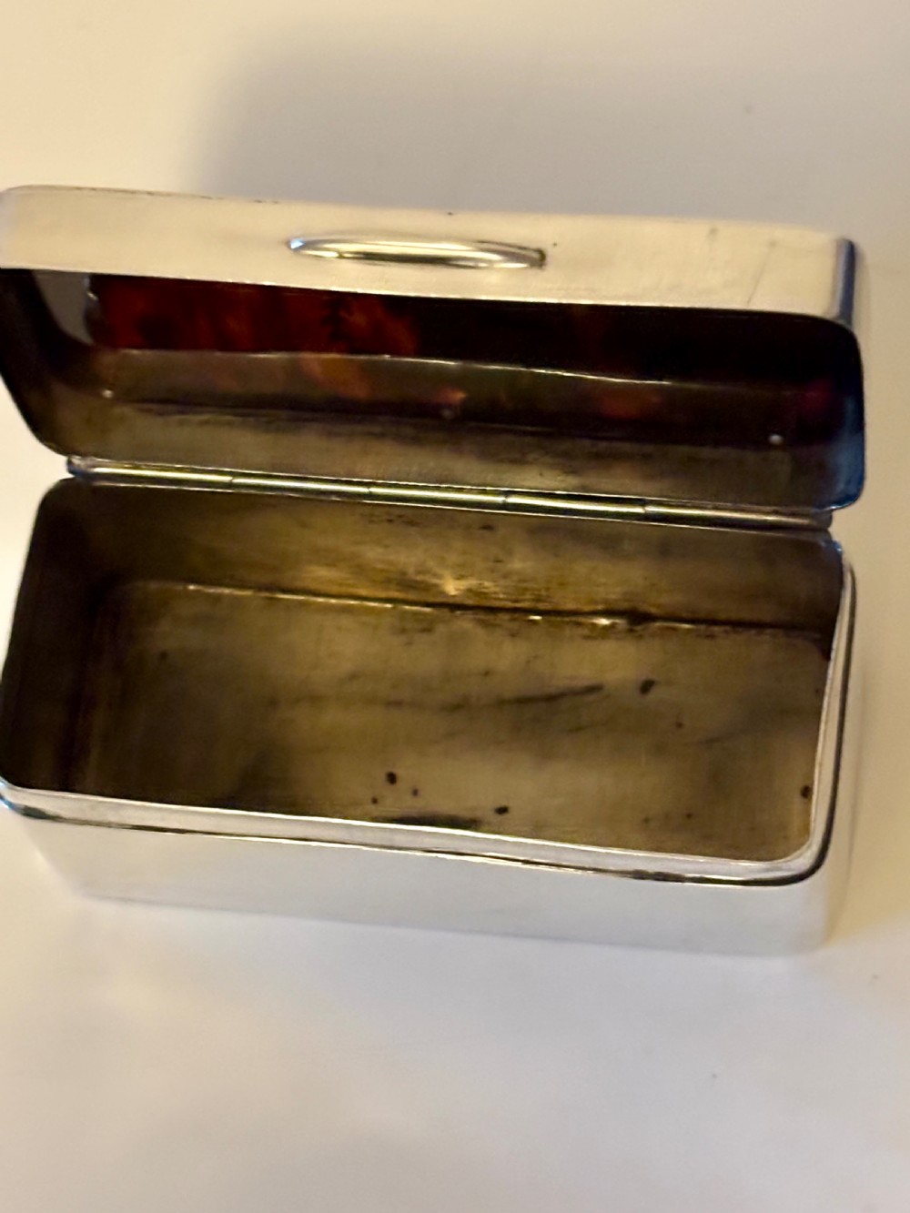 George V Silver & Faux Tortoiseshell Trinket Snuff Box London 1919 View XI