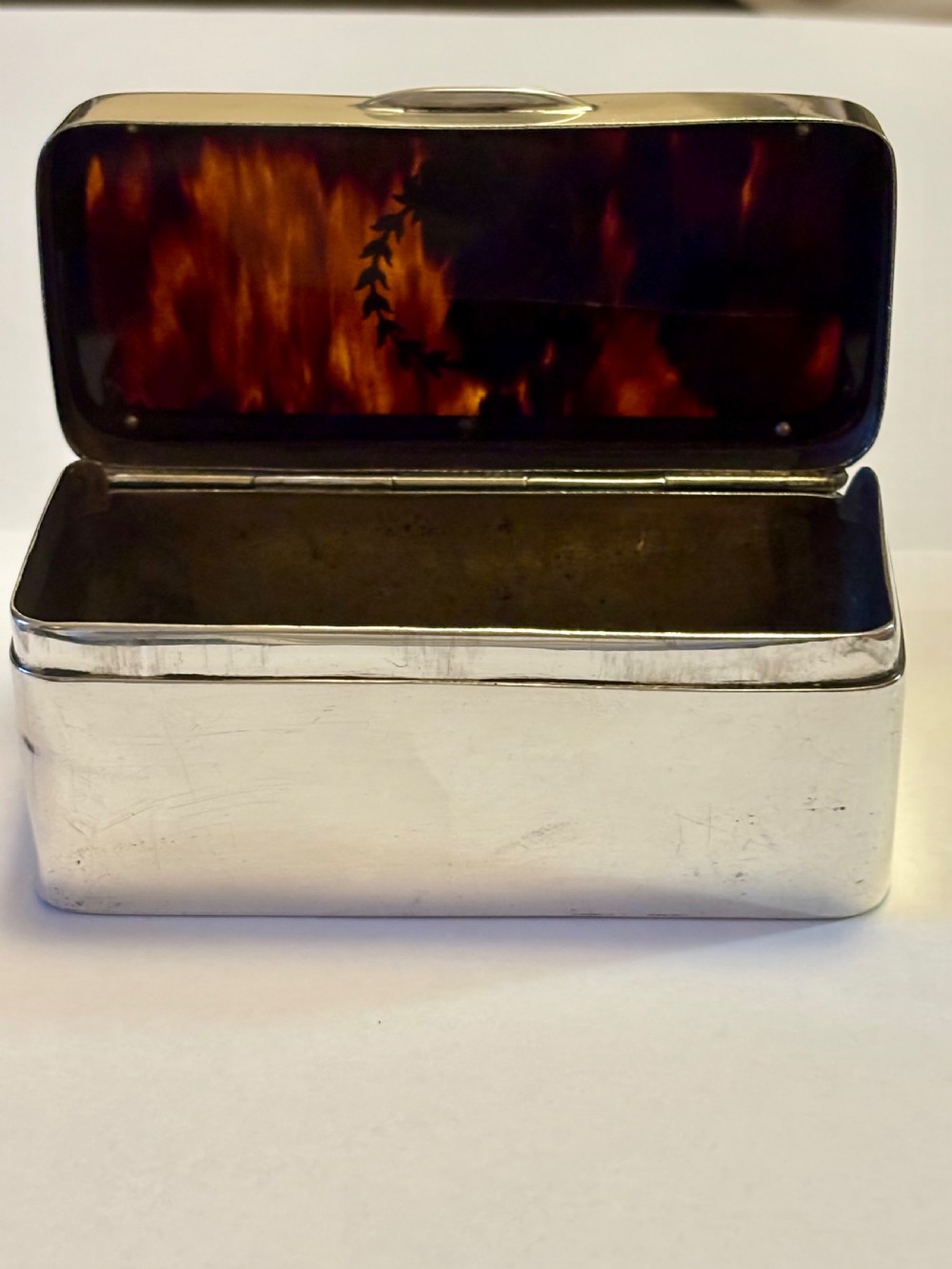 George V Silver & Faux Tortoiseshell Trinket Snuff Box London 1919 View XXII