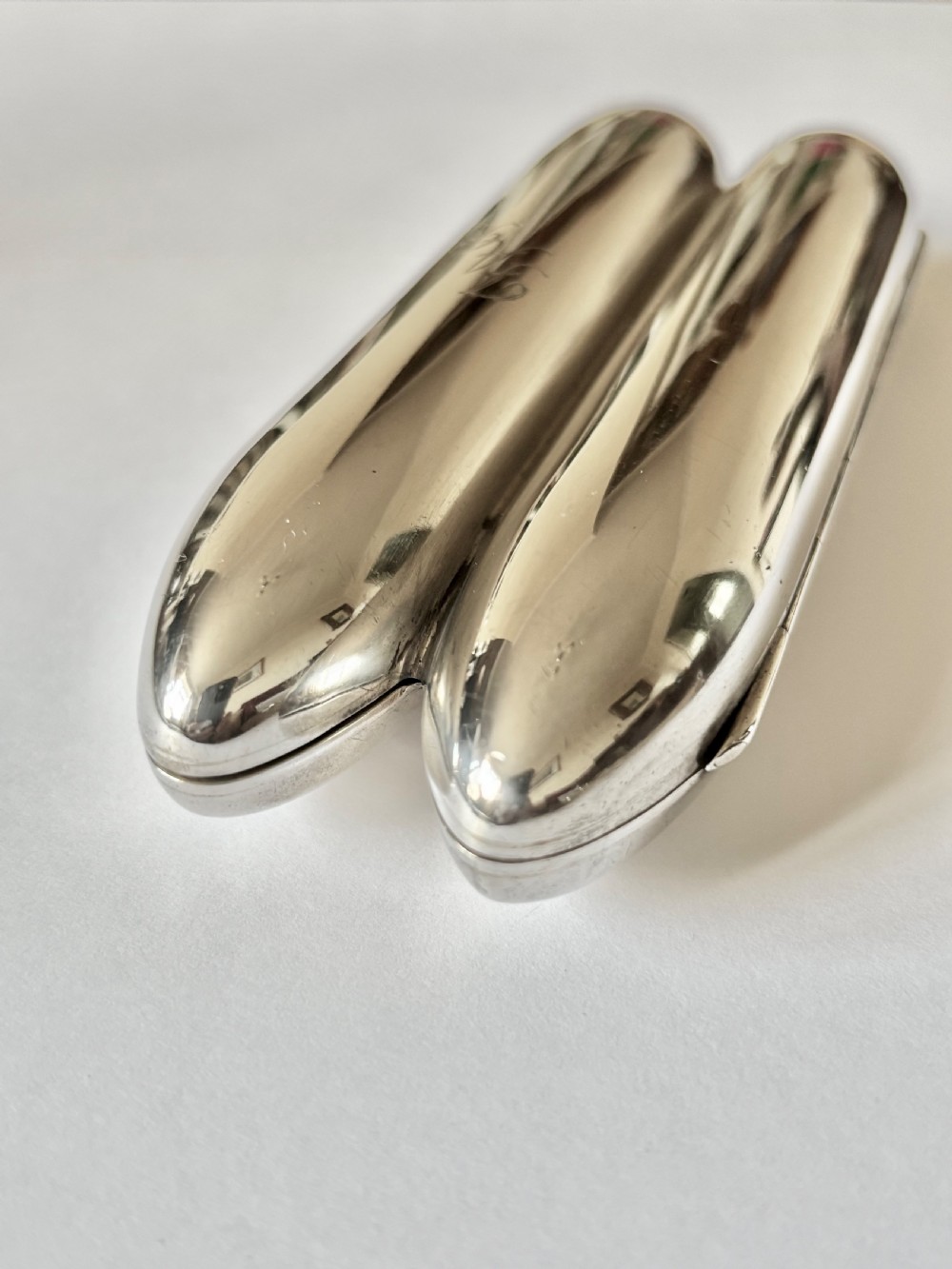 Silver Gilt Victorian Double TORPEDO Cigar Case Henry Matthews Bham 1896