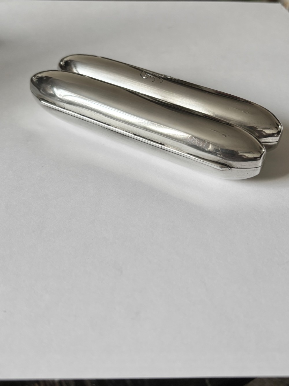 Silver Gilt Victorian Double TORPEDO Cigar Case Henry Matthews Bham 1896 View IV