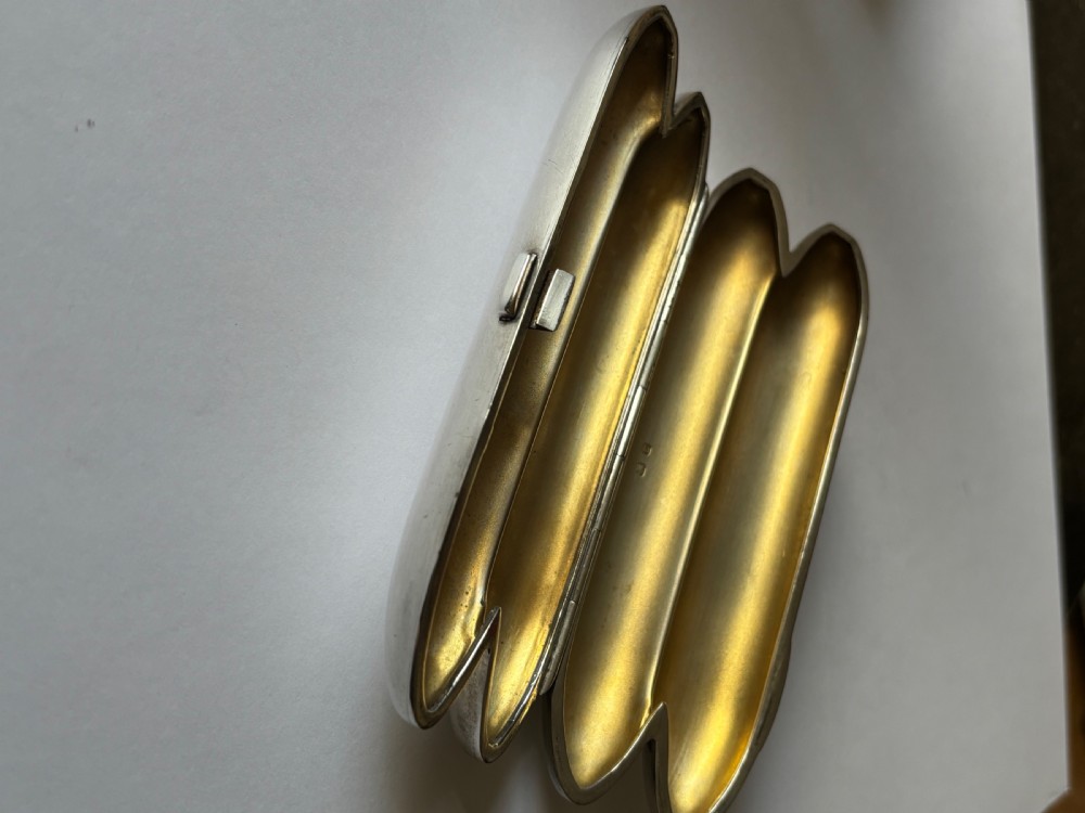 Silver Gilt Victorian Double TORPEDO Cigar Case Henry Matthews Bham 1896 View VI