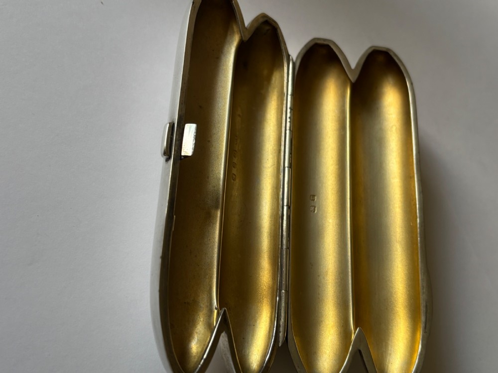 Silver Gilt Victorian Double TORPEDO Cigar Case Henry Matthews Bham 1896 View XI