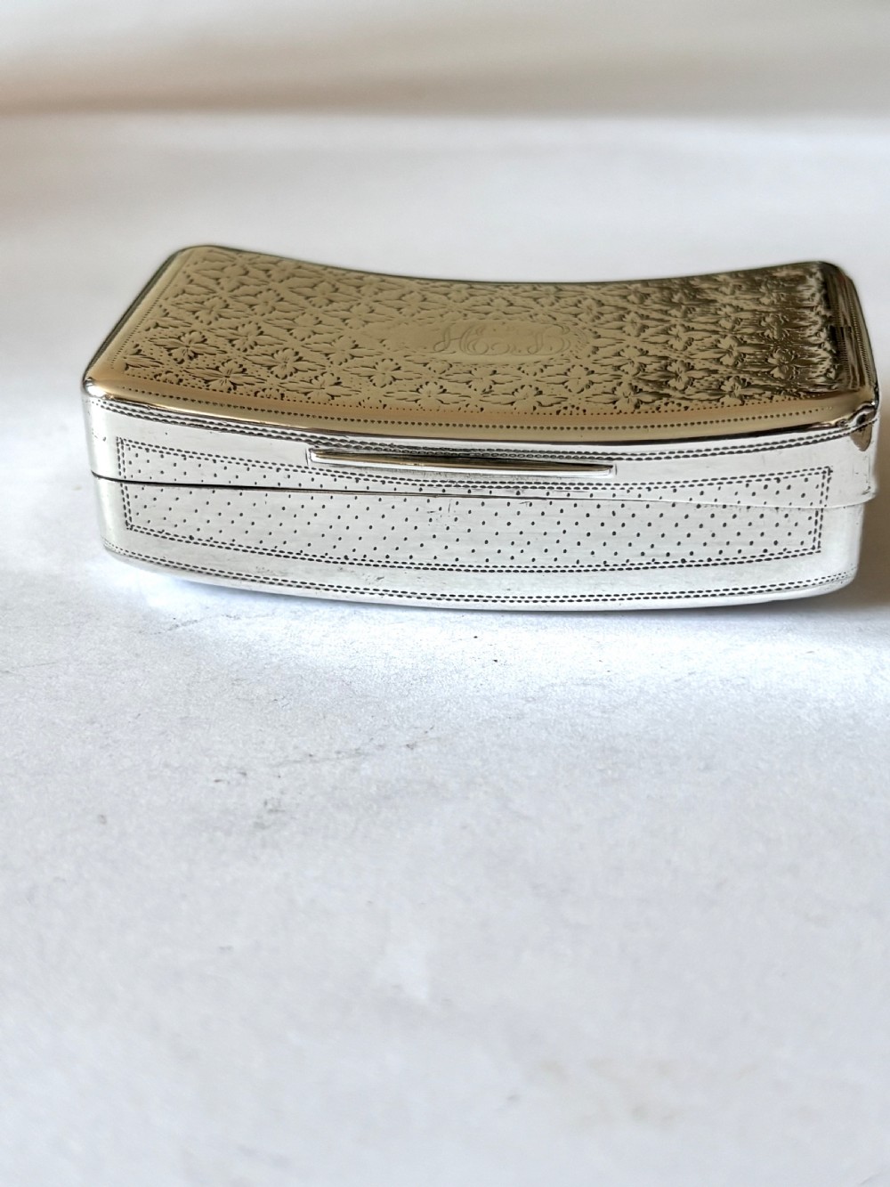 George III Silver Gilt Curved Snuff Box Birmingham 1808 by John Shaw View IV