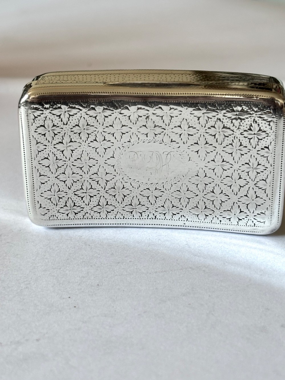 George III Silver Gilt Curved Snuff Box Birmingham 1808 by John Shaw View VI
