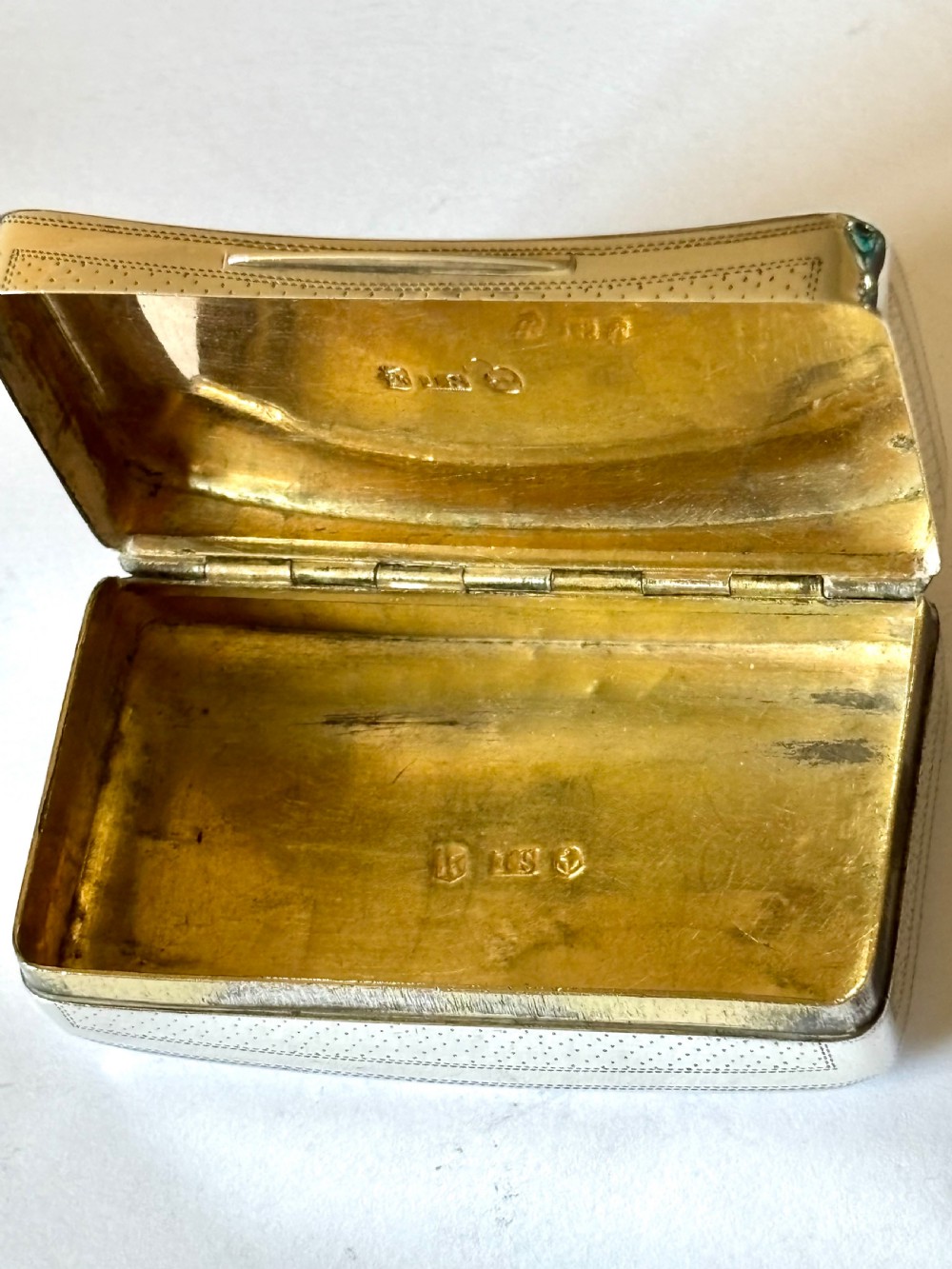 George III Silver Gilt Curved Snuff Box Birmingham 1808 by John Shaw View XII