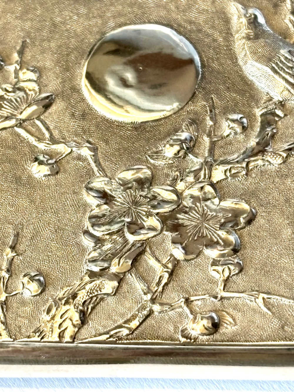 Antique Chinese Export Silver 90 Calling Card Case Birds Butterflies Flowers c1880 View VI