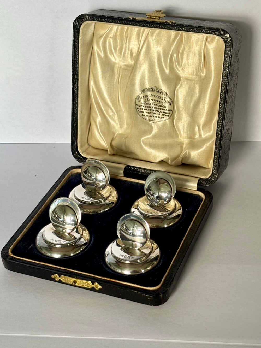 Set Of 4 Silver George V Menu Holders George Unite 1921 Original Case View III