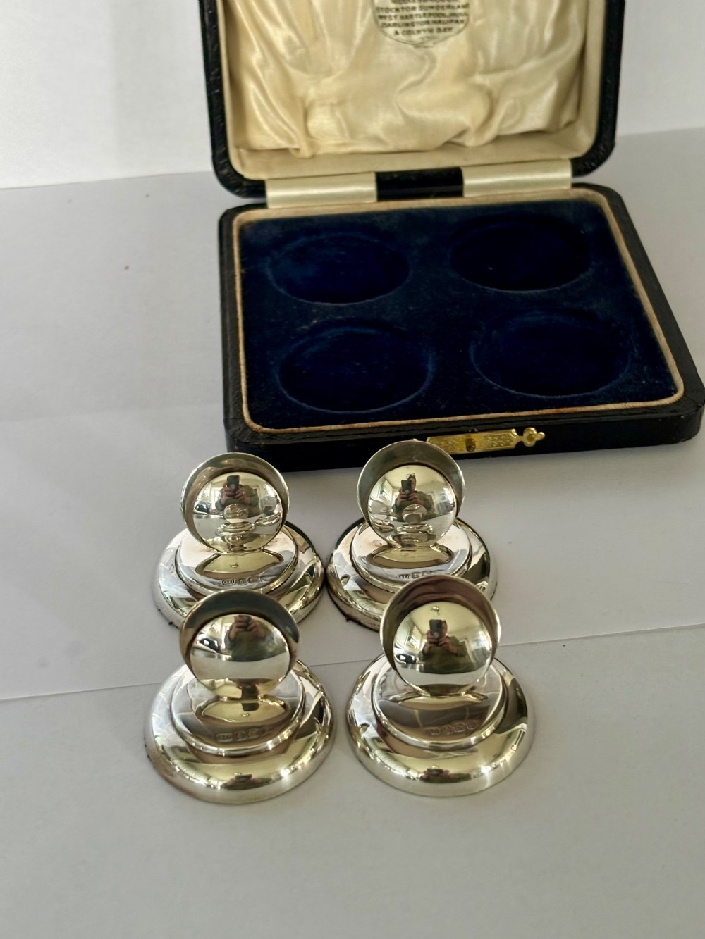 Set Of 4 Silver George V Menu Holders George Unite 1921 Original Case View IX