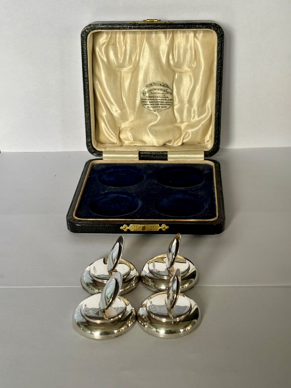Set Of 4 Silver George V Menu Holders George Unite 1921 Original Case View X