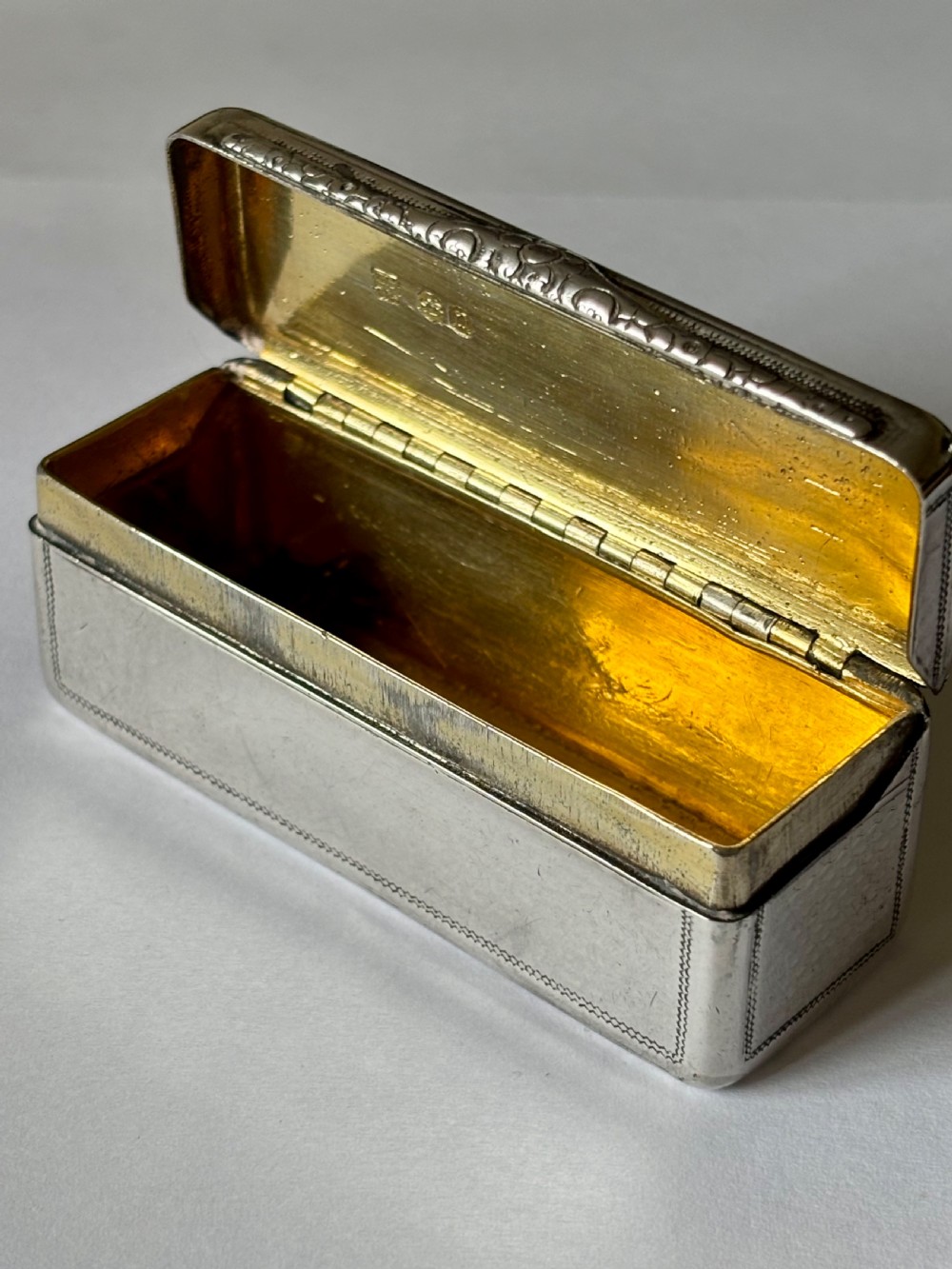 Silver gilt George IV Oblong Snuff Box Rawlings Summers London 1828 View XI
