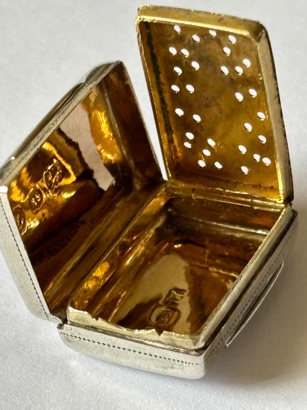 Silver Gilt Early Victorian Vinaigrette Birmingham 1844 Edward Smith