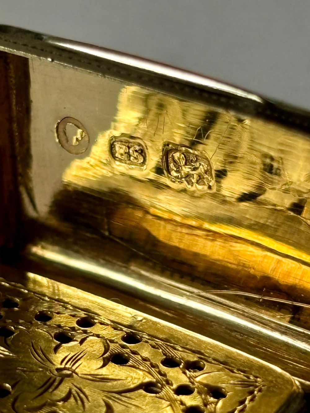 Silver Gilt Early Victorian Vinaigrette Birmingham 1844 Edward Smith View XII