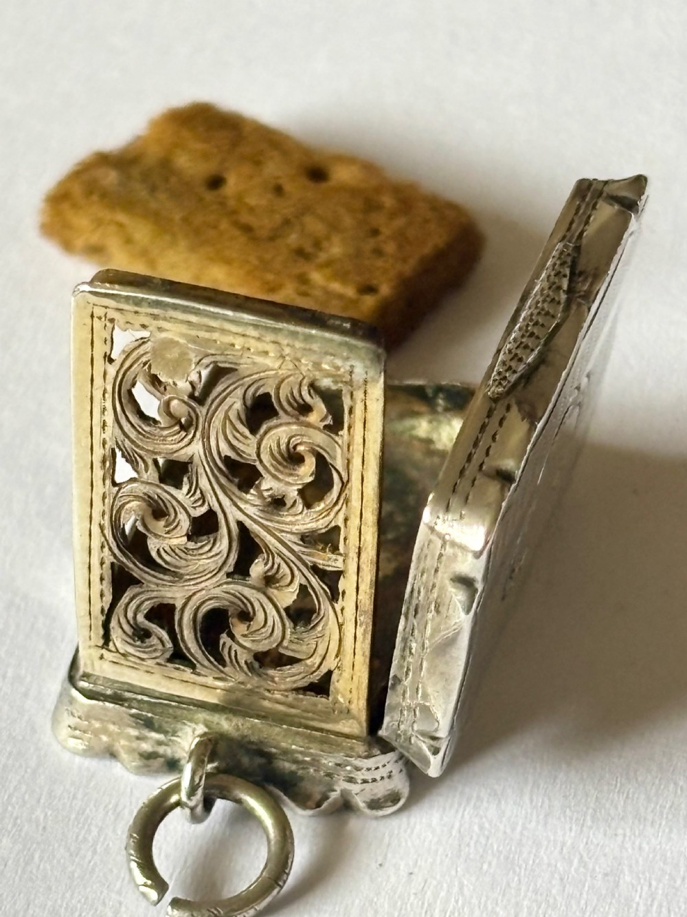 Silver Gilt Victorian Vinaigrette Birmingham 1856 Alfred Taylor with Sponge View X