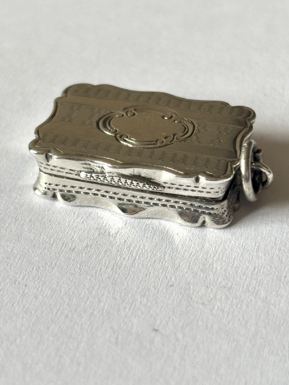 Silver Gilt Victorian Vinaigrette Birmingham 1856 Alfred Taylor with Sponge View XVII