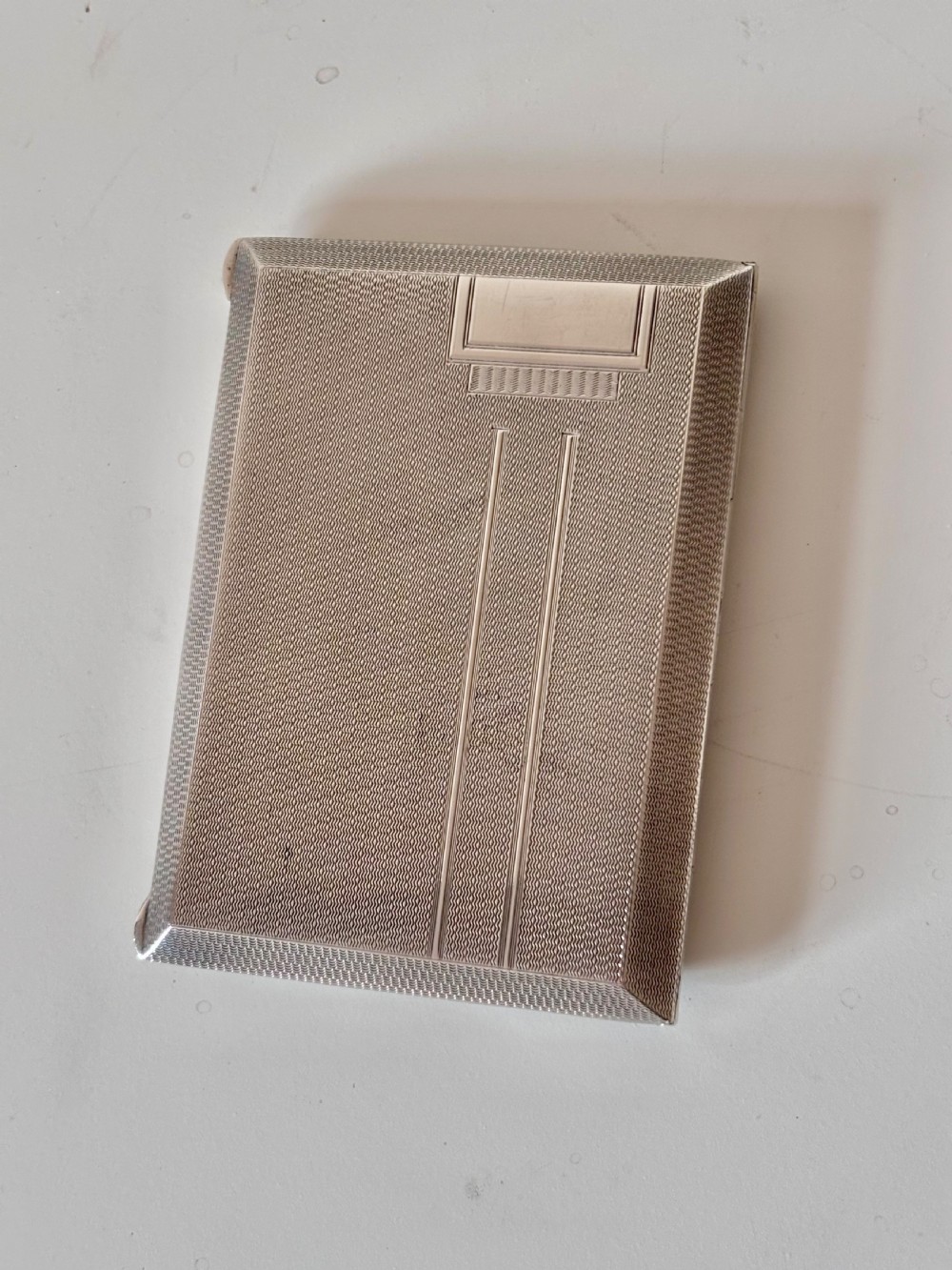 Art deco Silver Card Cigarette Case Birmingham 1929 William Base & Sons