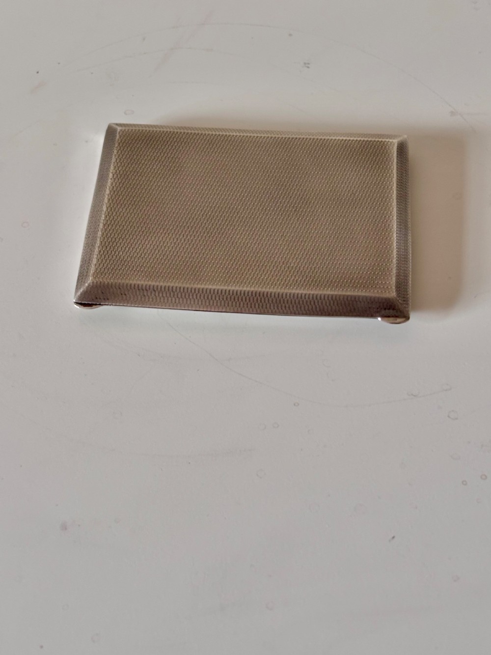 Art deco Silver Card Cigarette Case Birmingham 1929 William Base & Sons View V