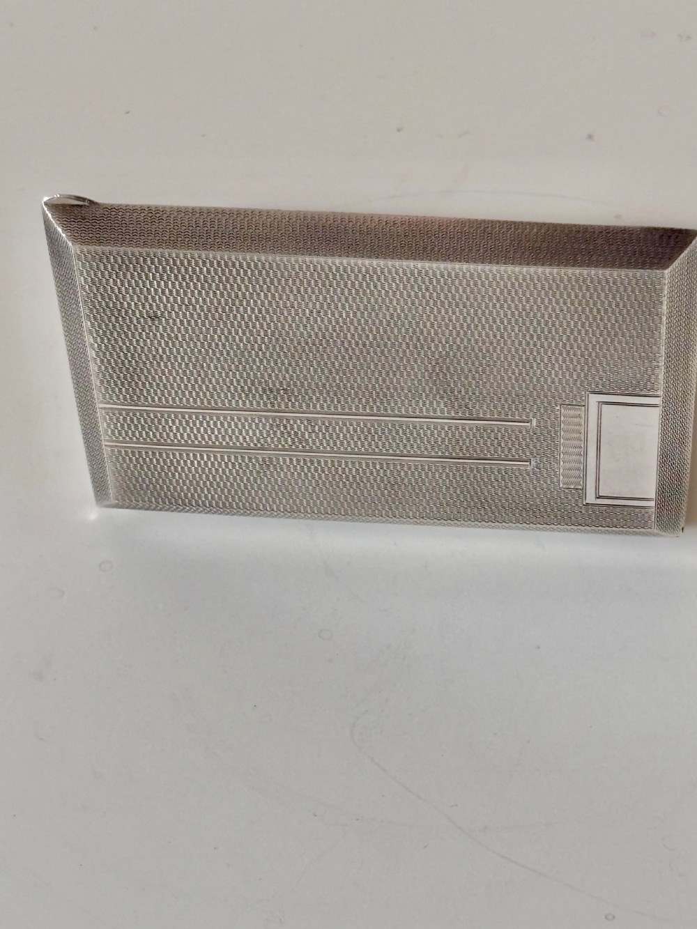 Art deco Silver Card Cigarette Case Birmingham 1929 William Base & Sons View X