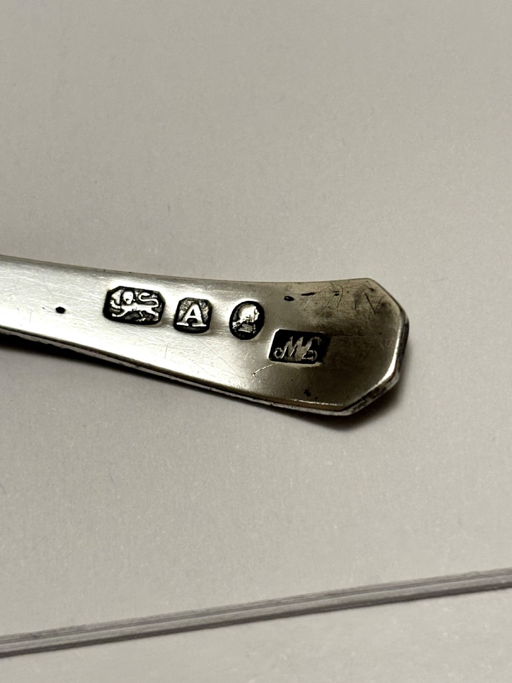 George III Silver Caddy Spoon Thomas Wallis II London 1796 View III