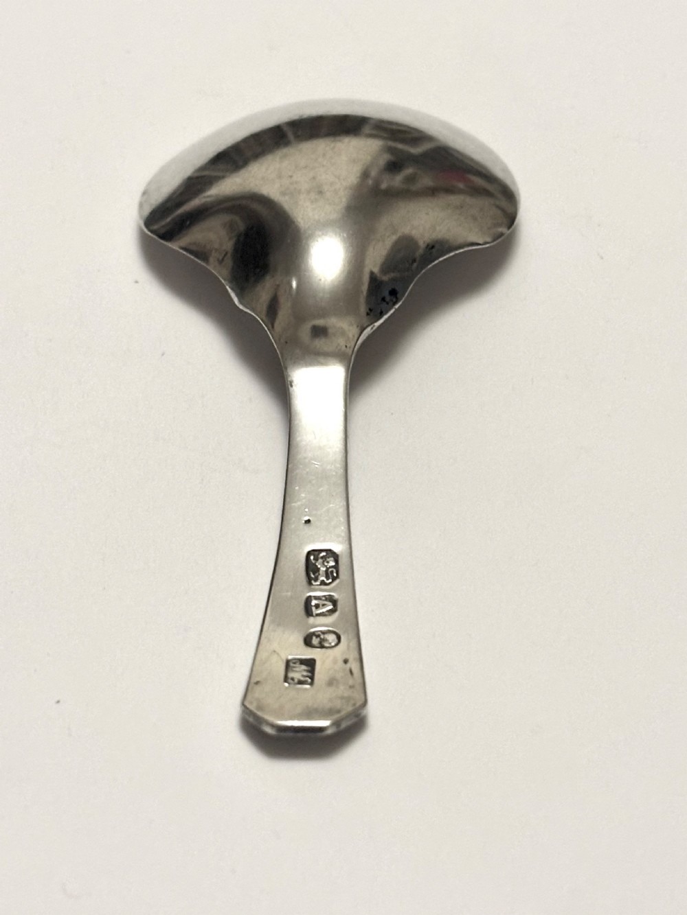George III Silver Caddy Spoon Thomas Wallis II London 1796 View IV