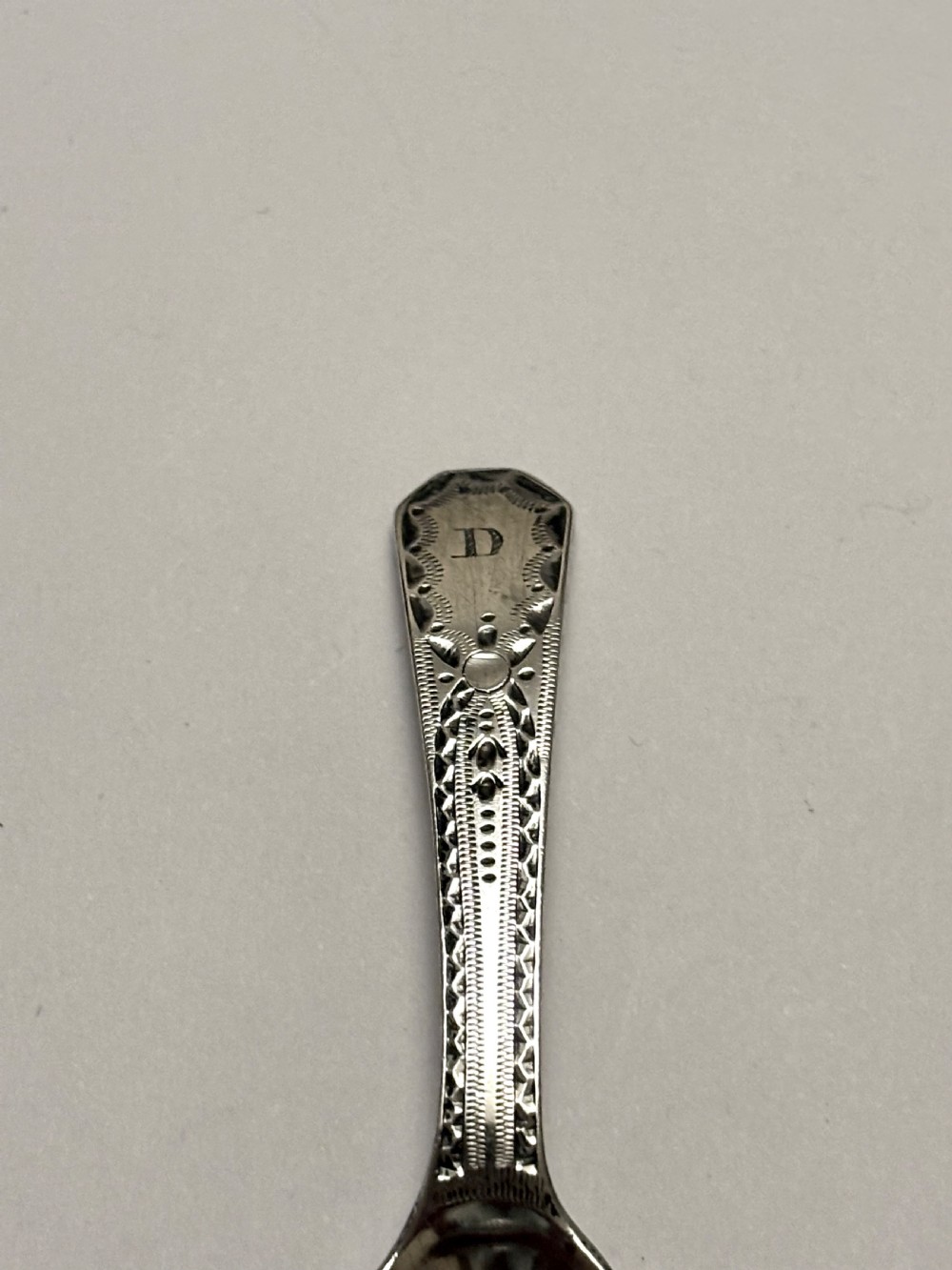 George III Silver Caddy Spoon Thomas Wallis II London 1796 View V