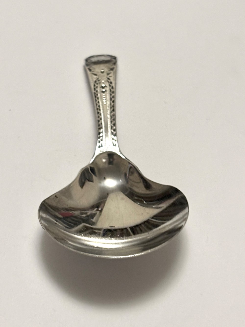 George III Silver Caddy Spoon Thomas Wallis II London 1796 View VI