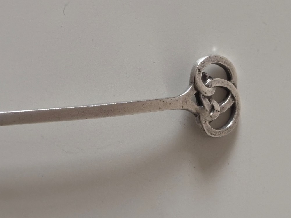 Antique Silver Arts & Crafts A E Jones 1919 Spoon Hammered Bowl View II