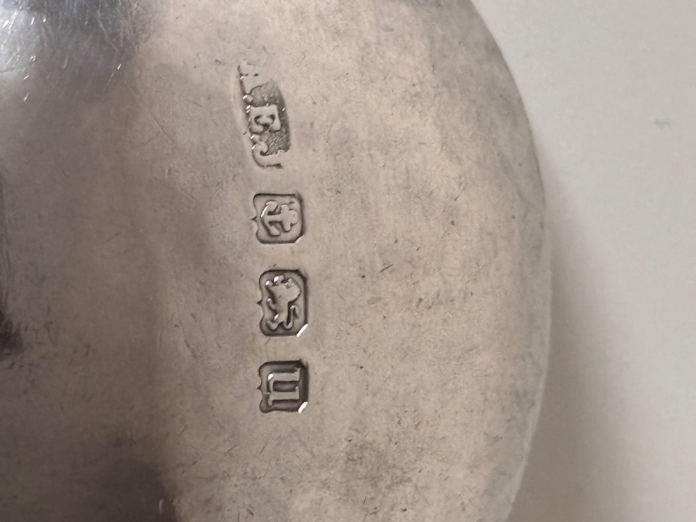 Antique Silver Arts & Crafts A E Jones 1919 Spoon Hammered Bowl View VI