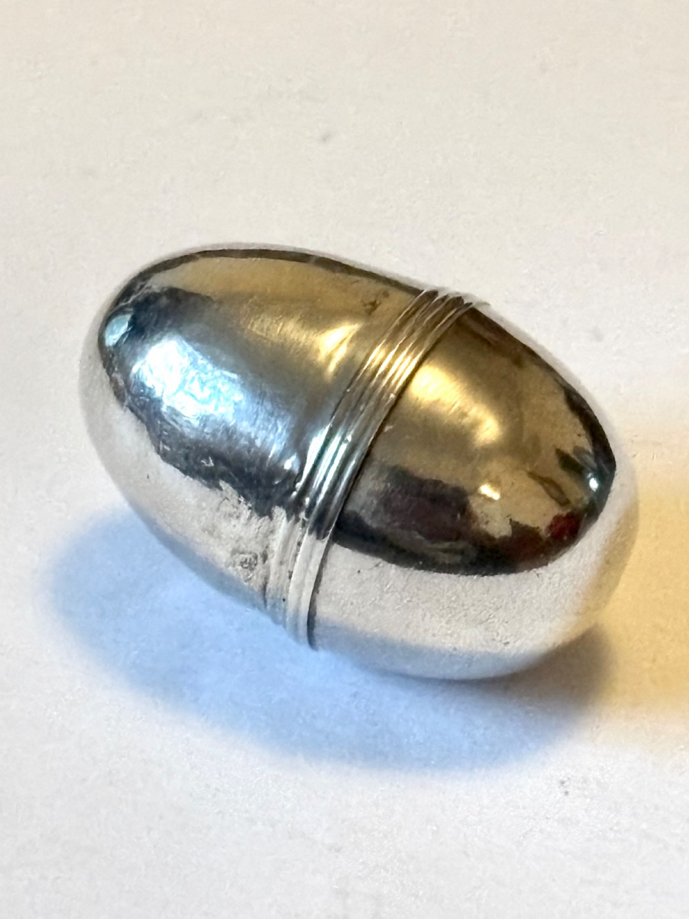 George III Silver Egg Shaped Nutmeg Grater Birmingham 1791 Samuel Meriton II View II