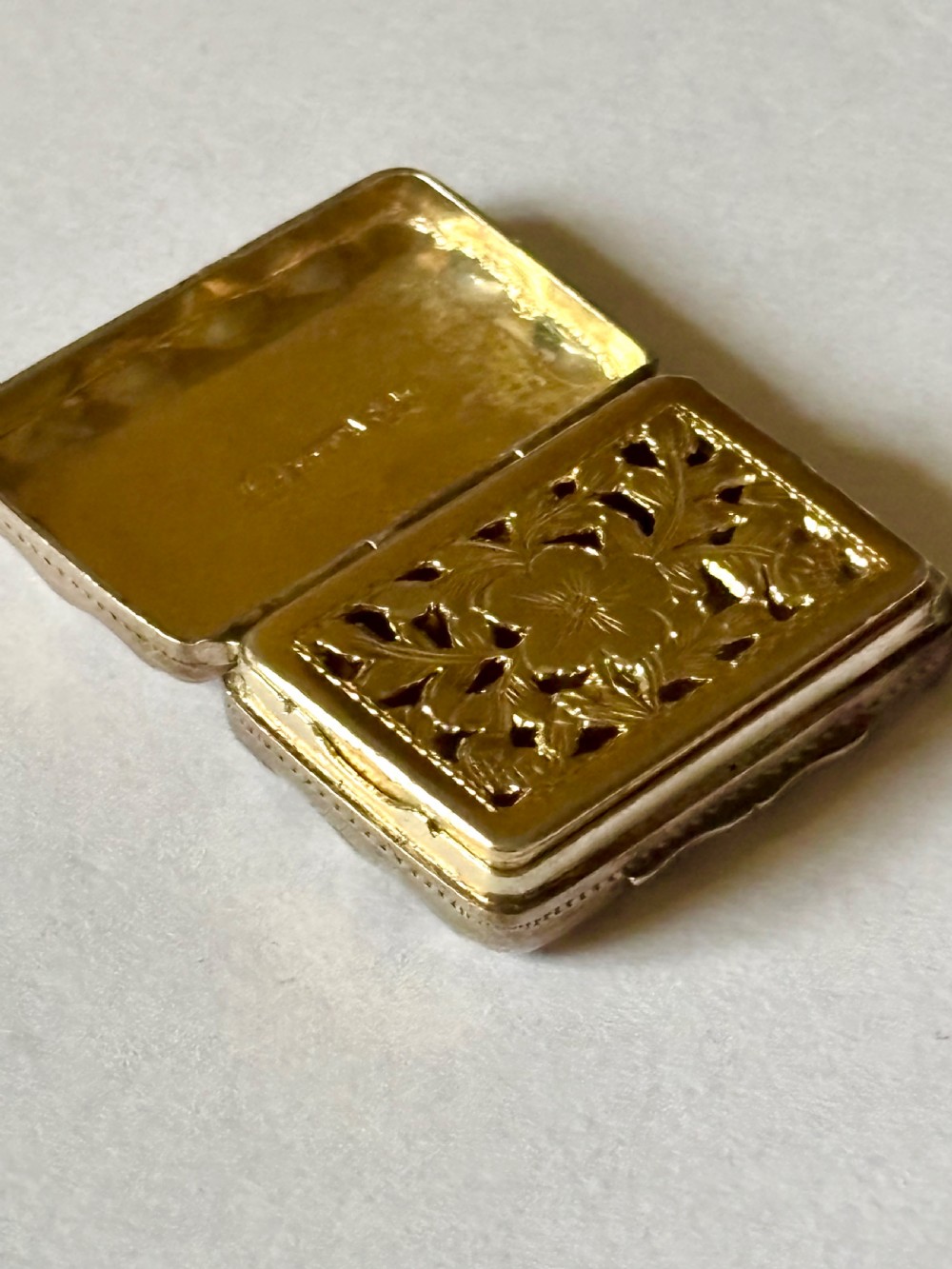 George III Silver Gilt Vinaigrette Birmingham 1817 T Simpson & Son