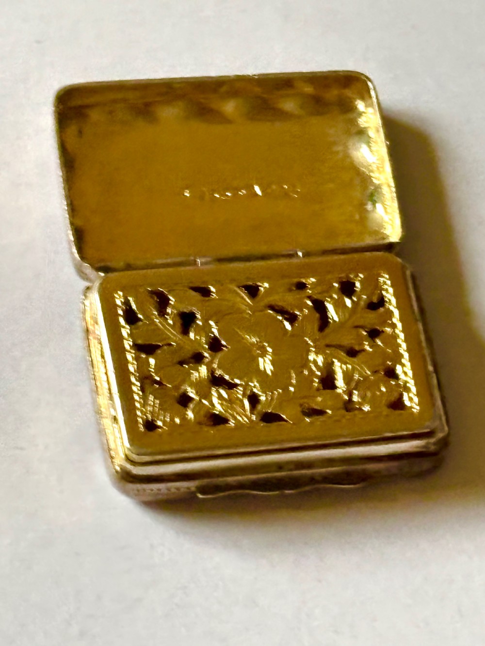 George III Silver Gilt Vinaigrette Birmingham 1817 T Simpson & Son View IX