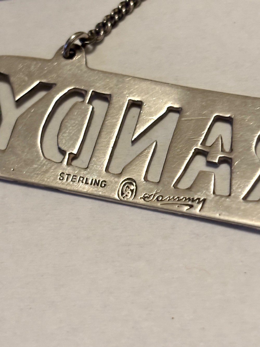 Chinese Export Sterling Silver Decanter Labels SAMMY HONG KONG c1920 SCOTCH GIN BRANDY View VIII