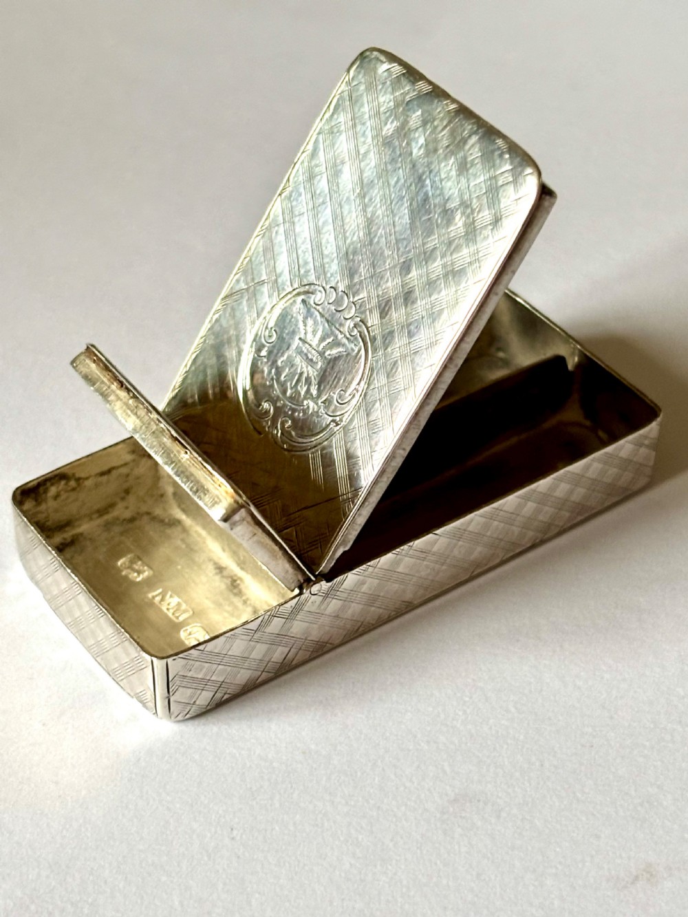 Antique Silver Victorian Double Compartment Snuff Vesta Nathaniel Mills 1848
