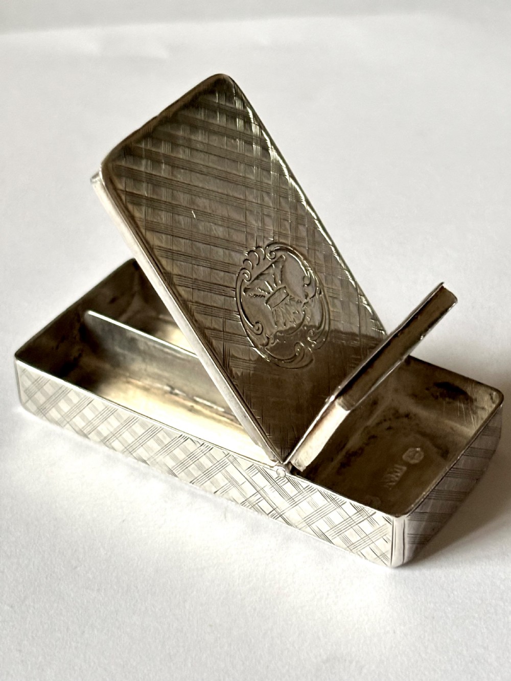 Antique Silver Victorian Double Compartment Snuff Vesta Nathaniel Mills 1848 View III