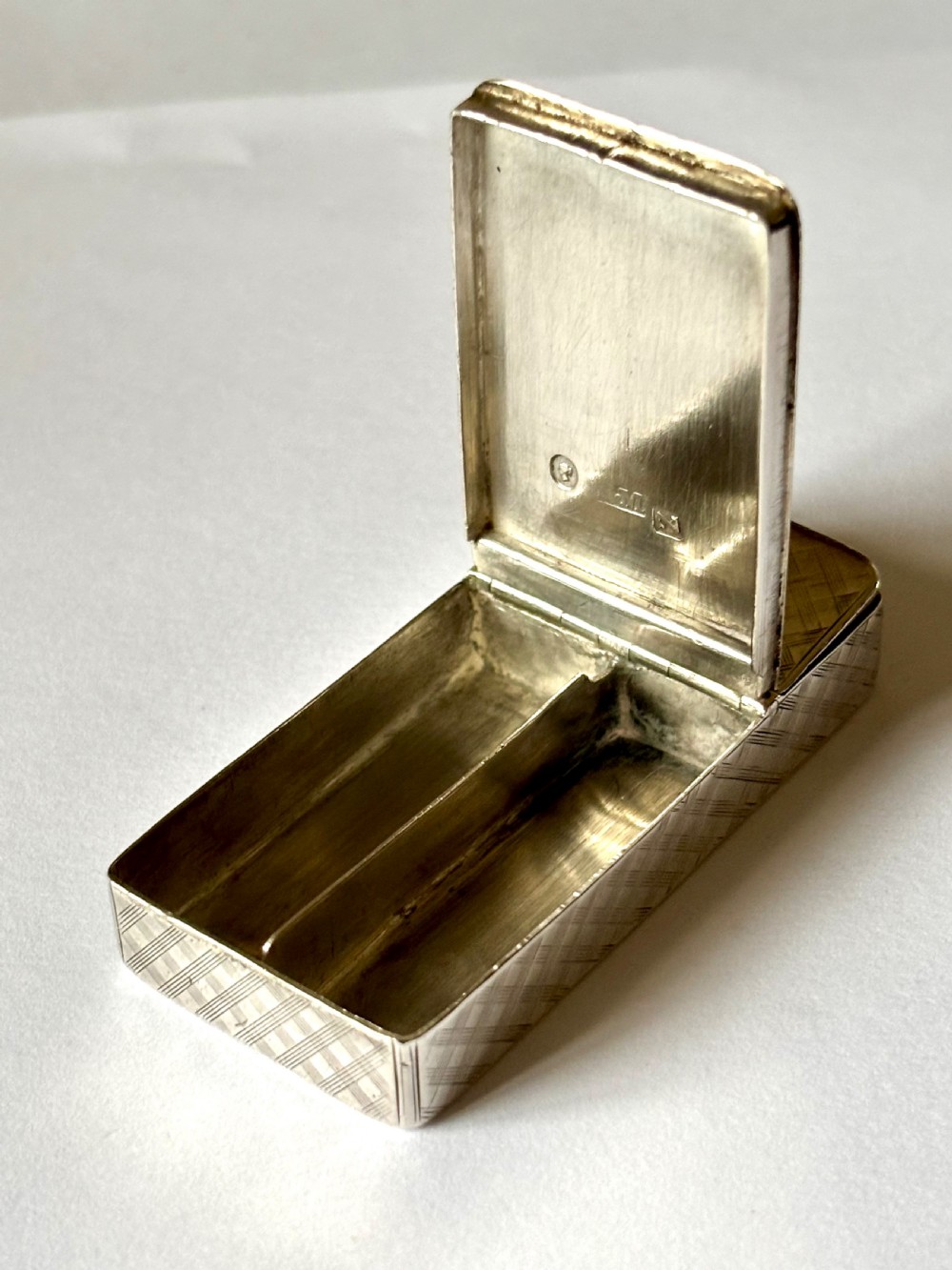 Antique Silver Victorian Double Compartment Snuff Vesta Nathaniel Mills 1848 View IX