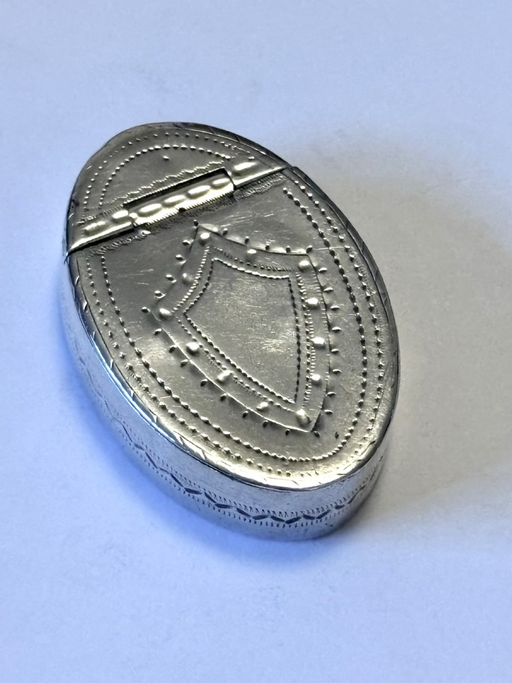 George III Sterling Silver Patch Box Birmingham 1791 Samuel Pemberton