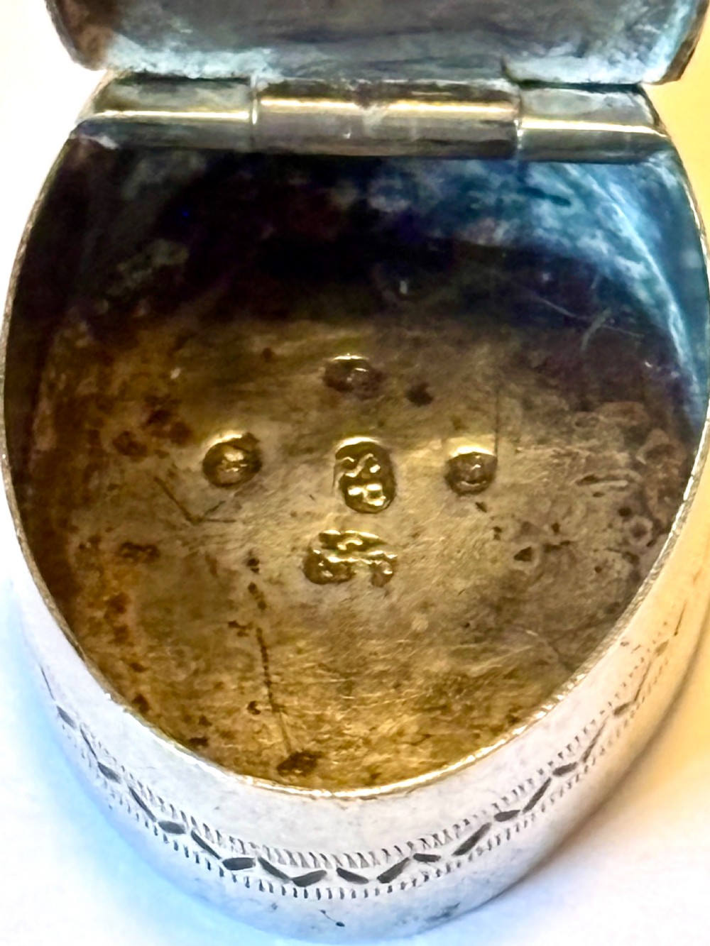 George III Sterling Silver Patch Box Birmingham 1791 Samuel Pemberton View II