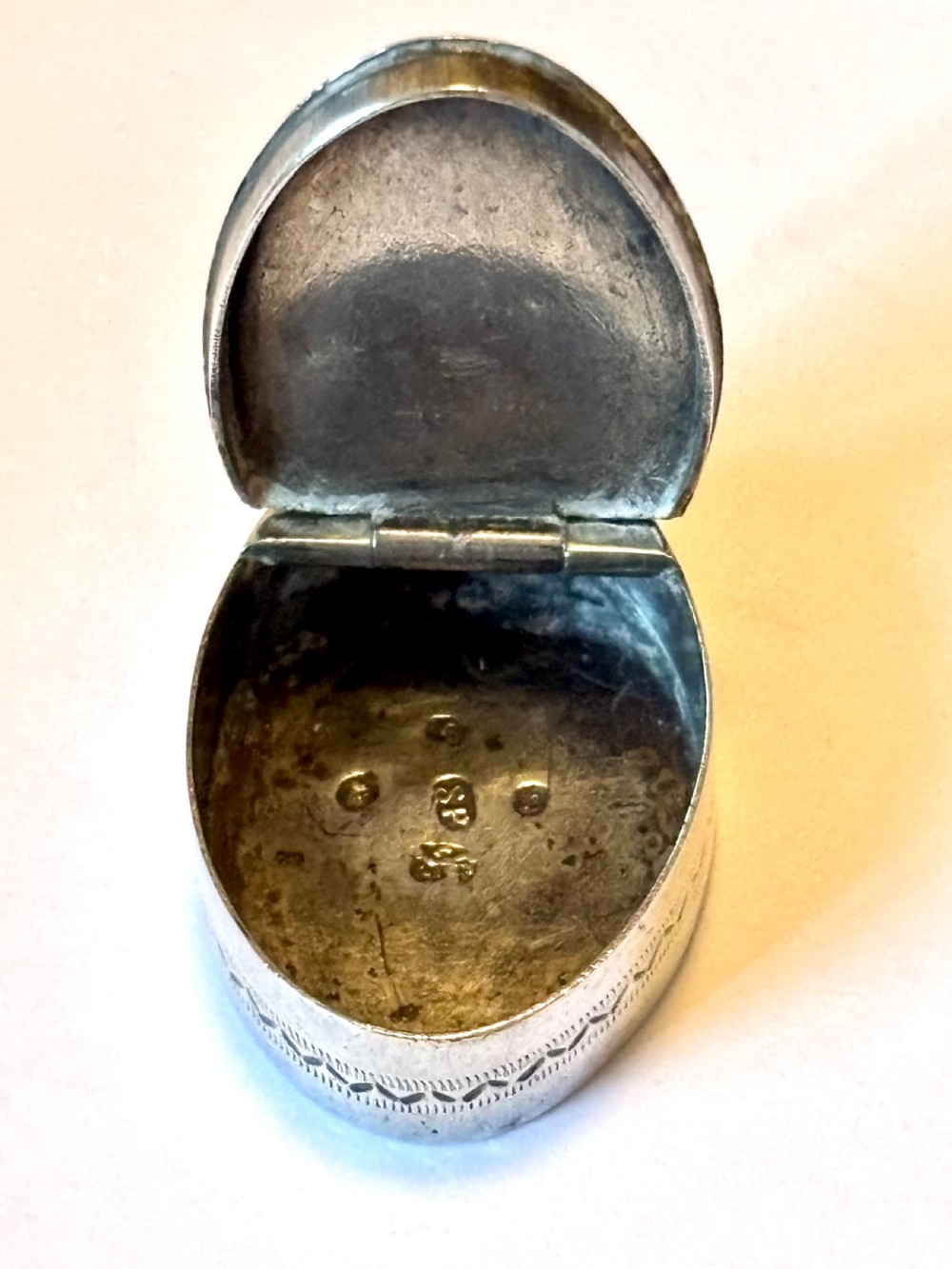 George III Sterling Silver Patch Box Birmingham 1791 Samuel Pemberton View IV