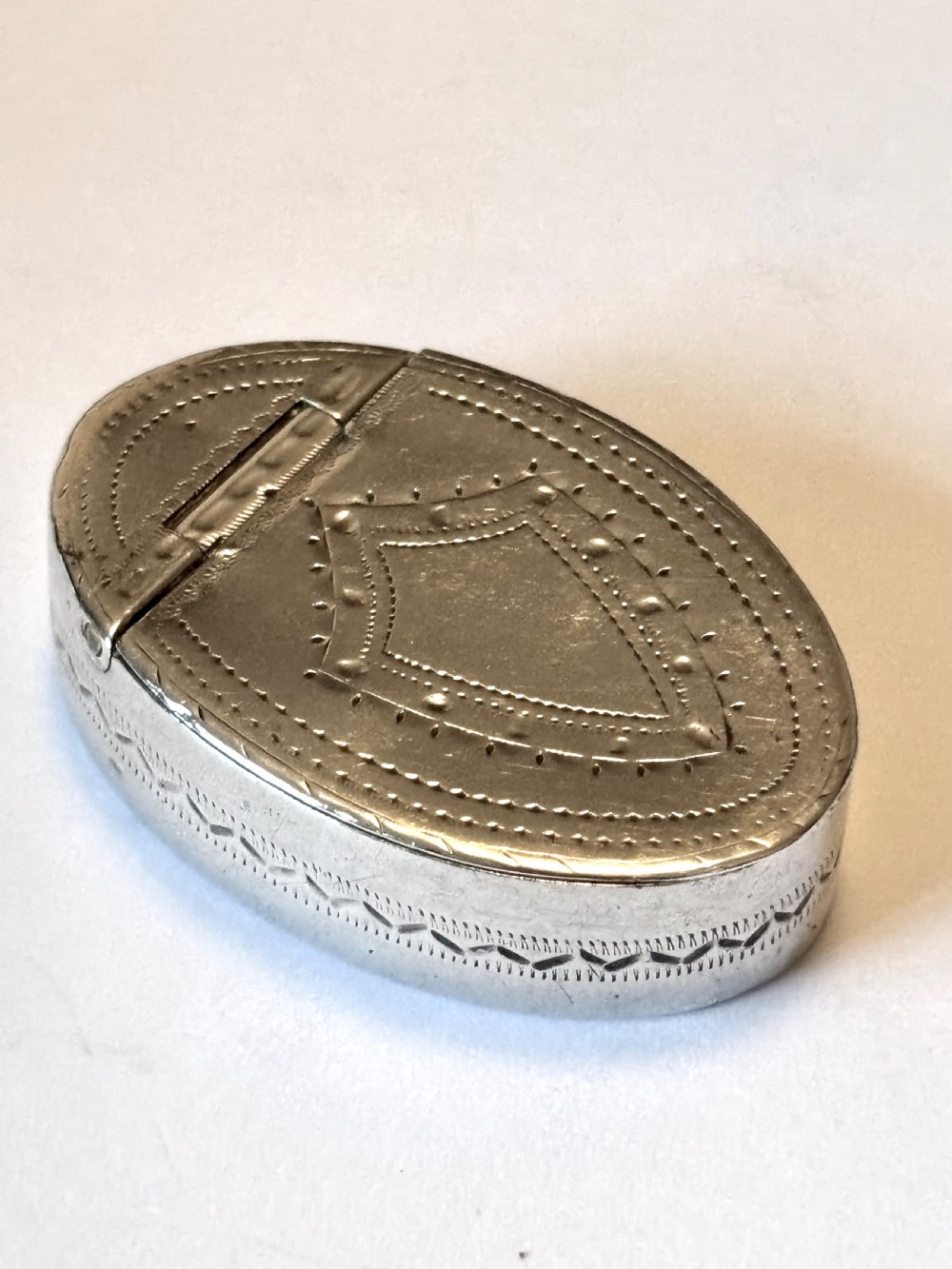 George III Sterling Silver Patch Box Birmingham 1791 Samuel Pemberton View VI