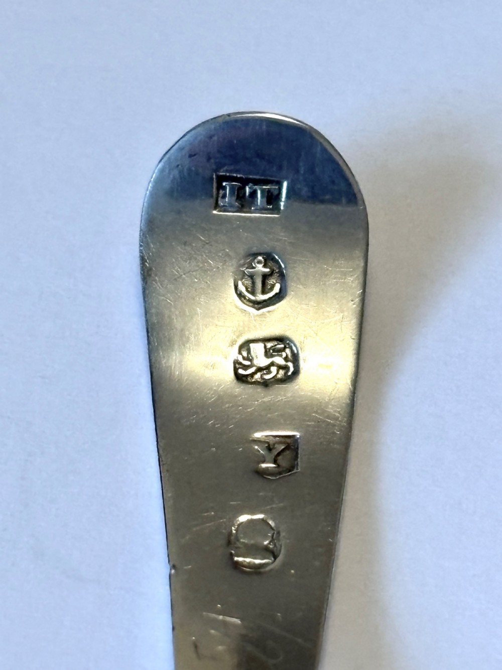 George III Silver Bright-cut Caddy Spoon Joseph Taylor Birmingham 1796 View IV