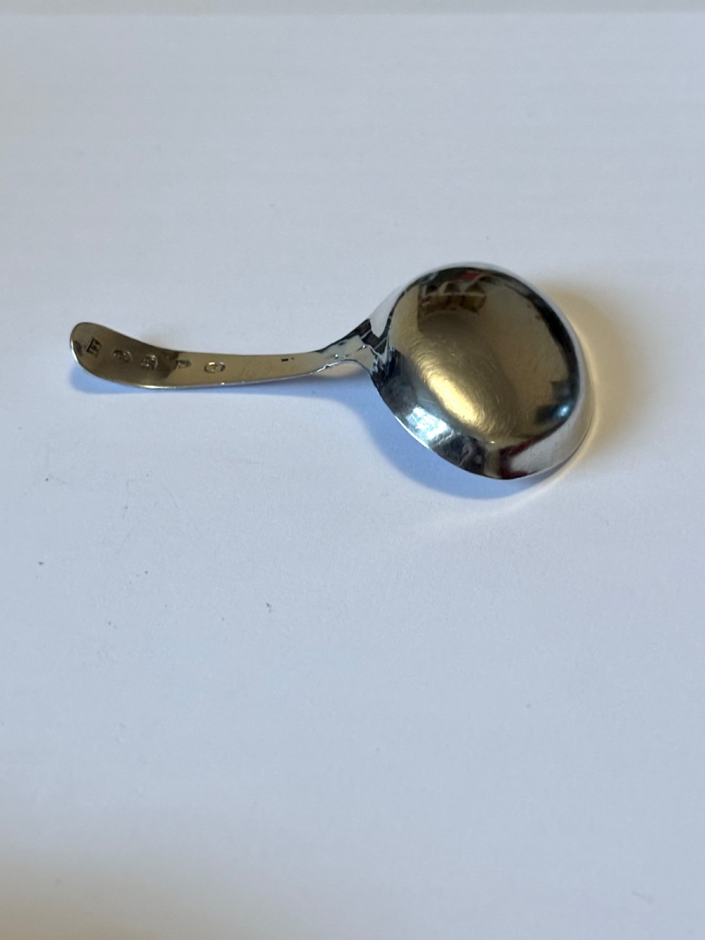 George III Silver Bright-cut Caddy Spoon Joseph Taylor Birmingham 1796 View XI