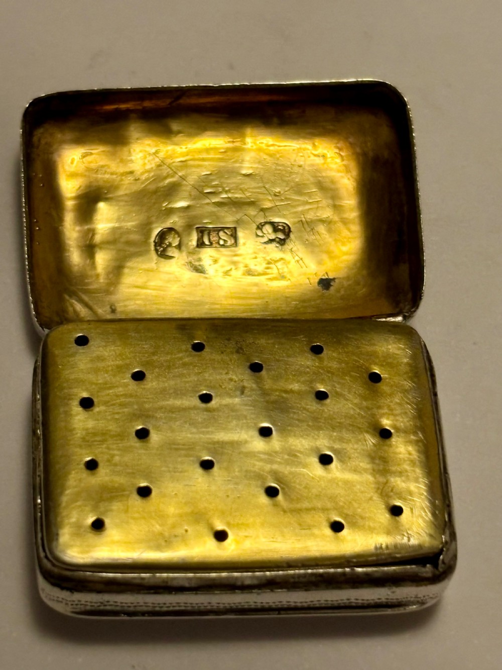 George III Silver Gilt Vinaigrette Birmingham 1814 John Shaw Bubble Design View X