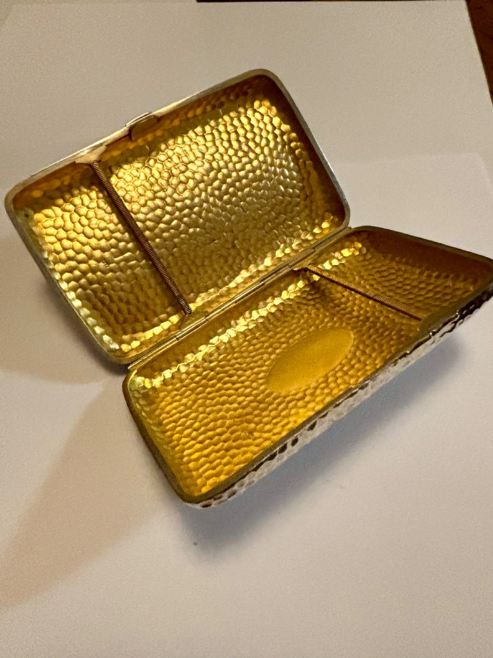 Victorian Arts & Crafts Silver Gilt Cigar case  1889 Horton & Allday View IV