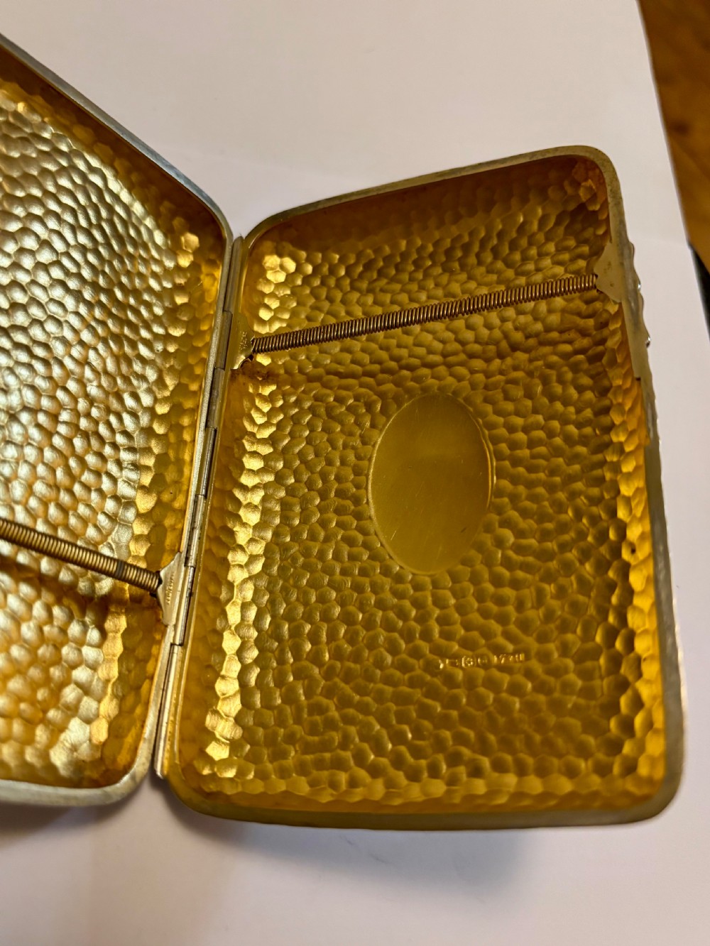 Victorian Arts & Crafts Silver Gilt Cigar case  1889 Horton & Allday View XI