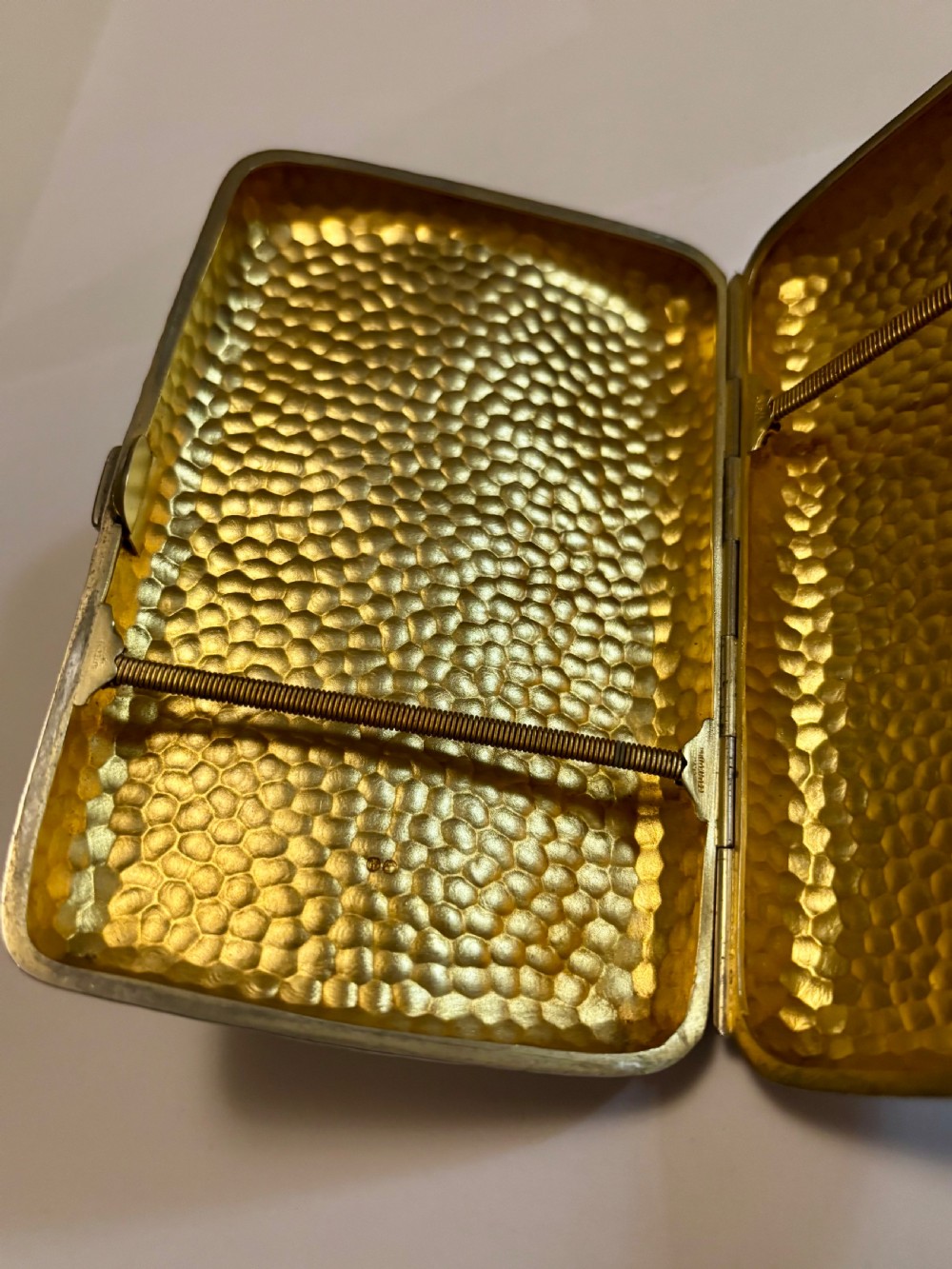 Victorian Arts & Crafts Silver Gilt Cigar case  1889 Horton & Allday View XII