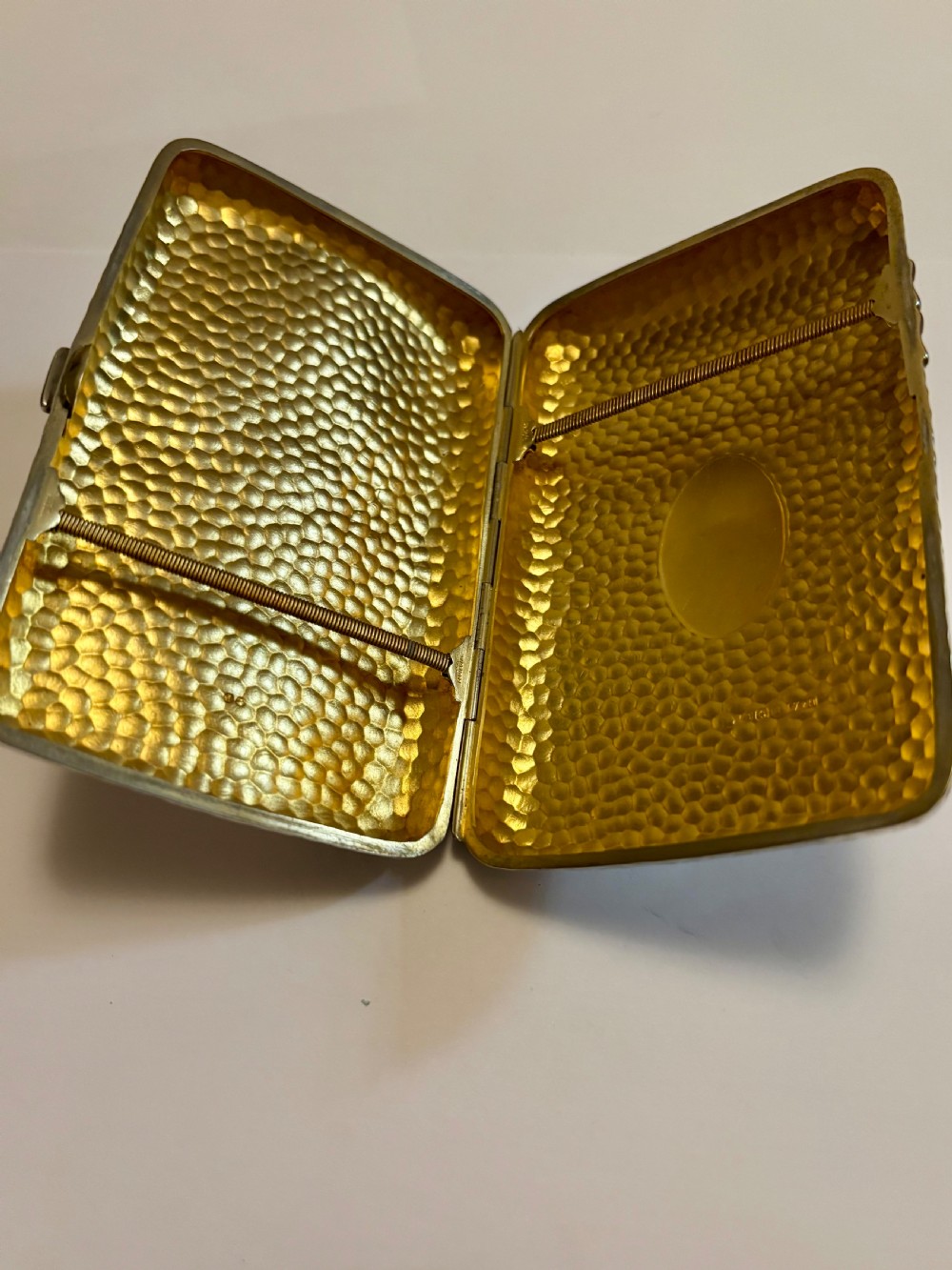 Victorian Arts & Crafts Silver Gilt Cigar case  1889 Horton & Allday View XIII